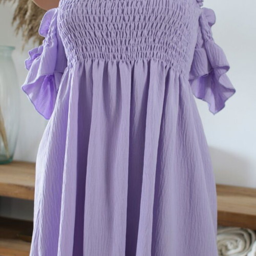 Off-shoulder dress new in lilac, size S