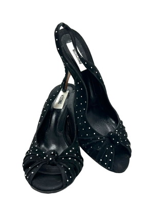 Moschino velour peep toe heels