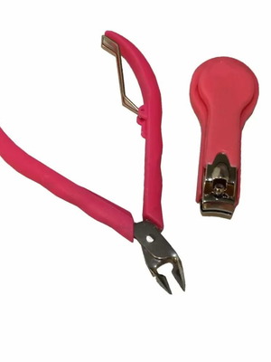 Νυχοκόπτης και ψαλίδι για τα πετσάκια ροζ καινούργιο σετ