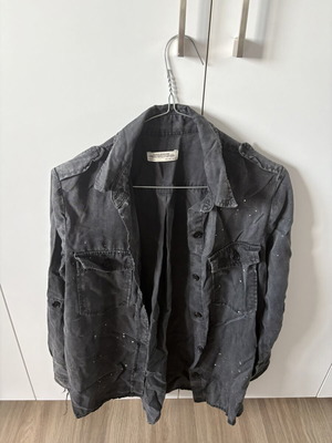 Zara unisex shirt from Premium Denim Collection, grey with white splatters