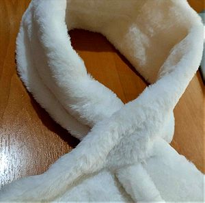 Vintage style λευκό γούνινο (faux fur) κασκόλ - γιακάς / White Fur Scarf