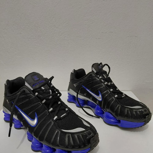 Nike Shox TL Black Metallic Silver Racer Blue sneakers like new, size 45