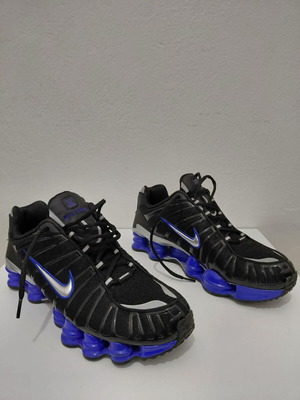 Nike Shox TL Black Metallic Silver Racer Blue sneakers like new, size 45