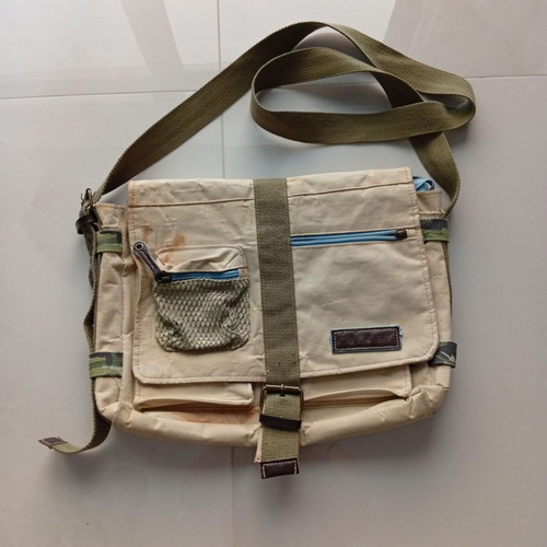 Sisley crossbody bag used beige and blue