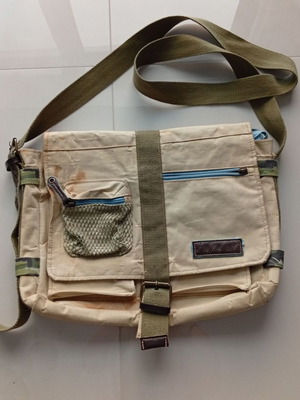 Sisley crossbody bag used beige and blue