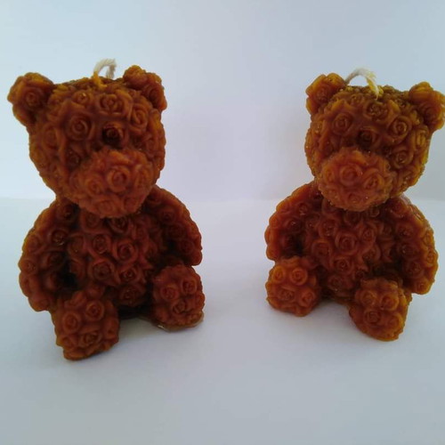 Bear candle made to order from pure beeswax