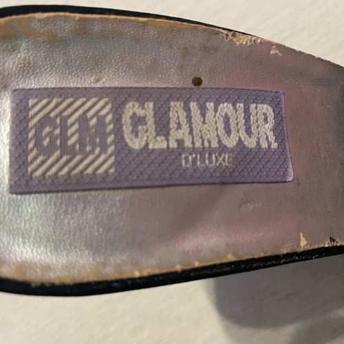 Glamour women's black mules with 8 cm high heel like new