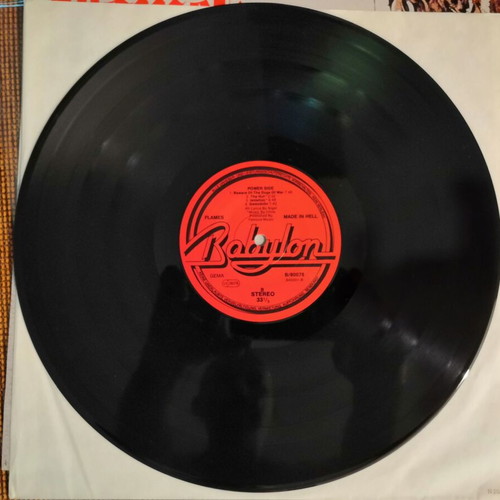 Flames Made in Hell and Greatest Hits vinyls used, metal
