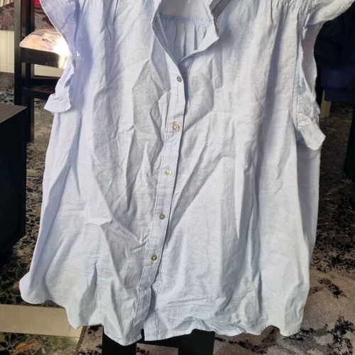H&M women's shirt turquoise linen and cotton like new
