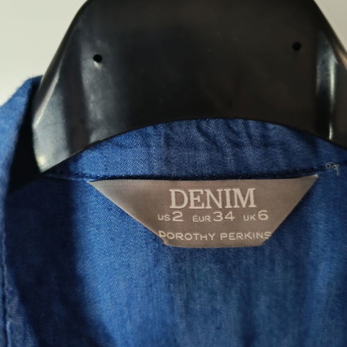 Dorothy Perkins denim shirt-dress like new, size 34, blue