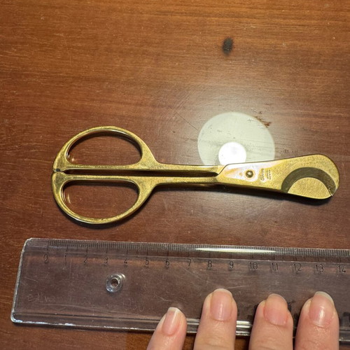Solingen Germany Cigar Cutter 15cm Gold Tone Used Vintage