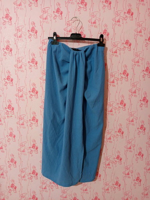 Midi φούστα Pink Woman σαν καινούργιο, μπλε και τιρκουάζ με άνοιγμα