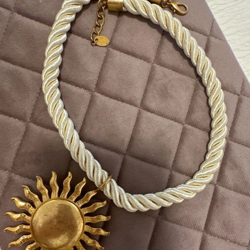 Zara necklace new, beige and gold