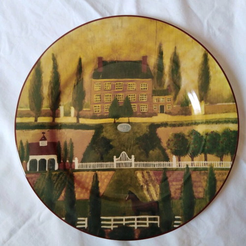 Decorative plate "Country Village" by Gear 1995 like new, 31cm diameter