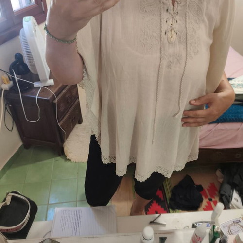 Kaftan short beachwear used, one size up to XL, beige