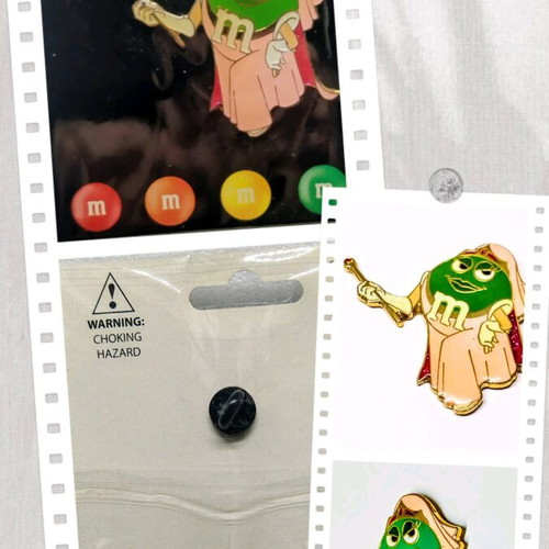 Collectible large M&M's World Ms. Green princess pin new