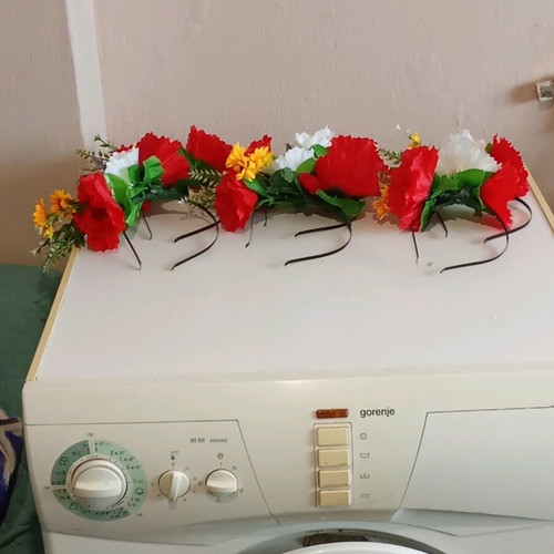 Handmade Ethno Diadem New, Metal with Quality Flowers