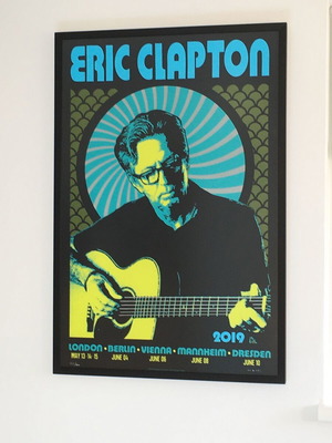 Eric Clapton 2019 European Tour Poster, new, limited edition with frame