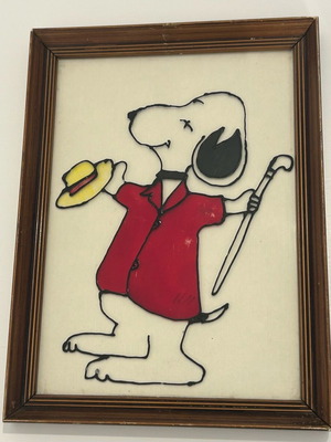 Vintage κορνίζα Snoopy μεταχειρισμένη σε καλή κατάσταση