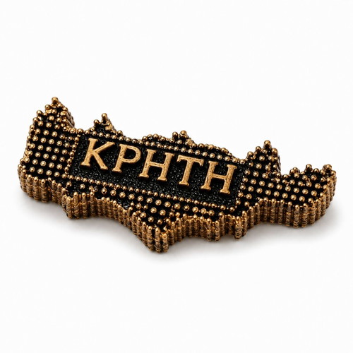 Keychain Crete 3D handmade, gold and black