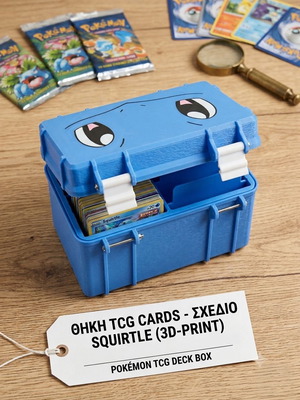 Custom Pokémon TCG Deck Box σχέδιο Squirtle καινούργιο, 3D printed