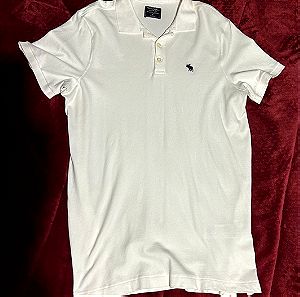 Abercrombie & Fitch Ανδρικό T-shirt Polo Λευκό