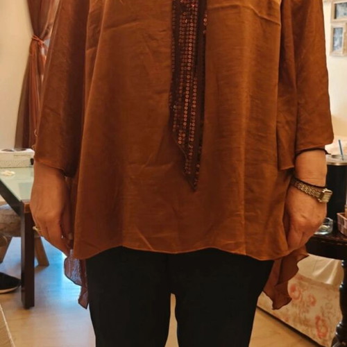 Satin blouse Kazi Line Fashion No 5 like new, tabba bronze