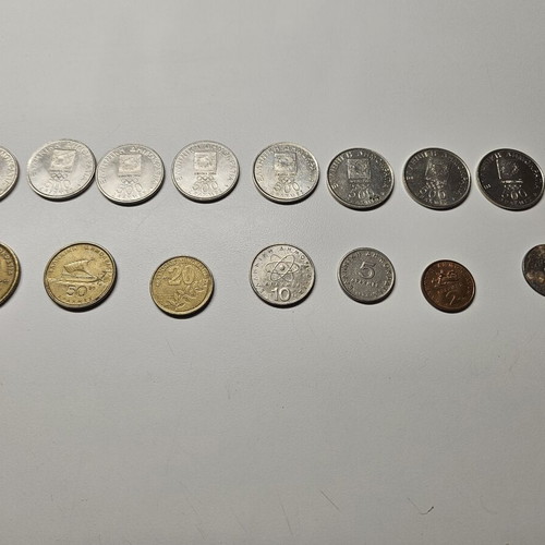 Coins used, pack of 15 drachmas from various years