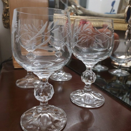 Crystal carved glasses like new, set of 4 pieces