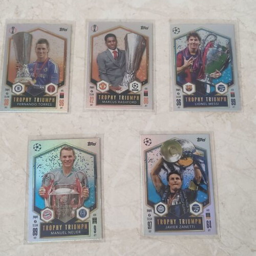 Match Attax 2025 Trophy Triumph cards like new, set of 5