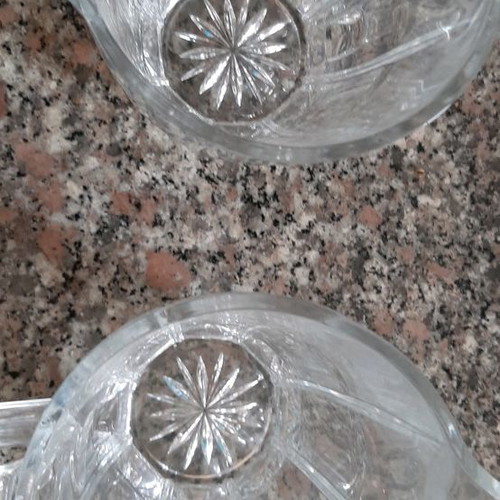 Glass pitchers used, set of 2 for water, wine, beer