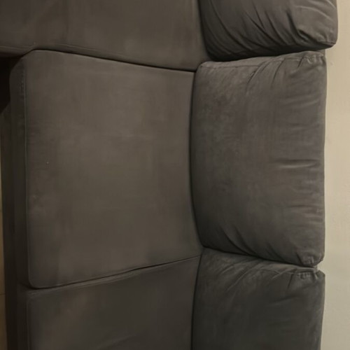 Corner sofa bed with storage used, dark gray reversible 240x150 cm