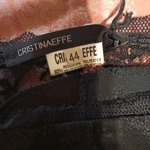 Cristinaeffe Pants Black New, Size M, Lace and Suede Effect