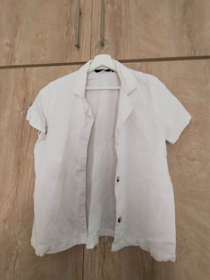Vero Moda linen short-sleeve shirt like new, white
