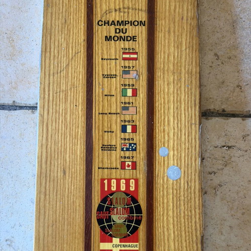 Reflex Mono 64 wooden water ski slalom board, 60s vintage