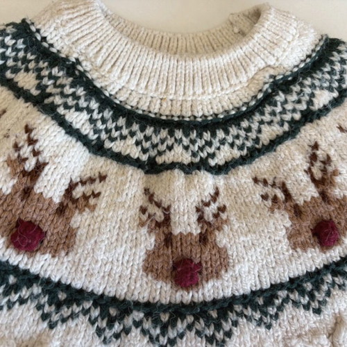 ZARA baby sweater like new with knitted design and reindeer details