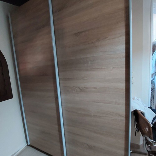 Sliding wardrobe, light brown, 2.25m height