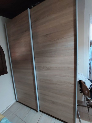 Sliding wardrobe, light brown, 2.25m height