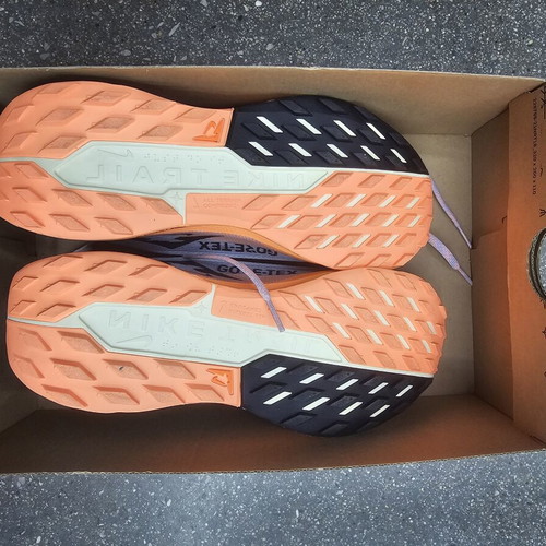 Nike W Pegasus Trail 5 GTX shoes new, Ghost Black-Malt-Orange Pulse, sizes 40-40.5