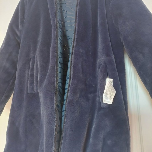 Dpam reversible waterproof jacket for girls, navy blue animal print, size 152 cm