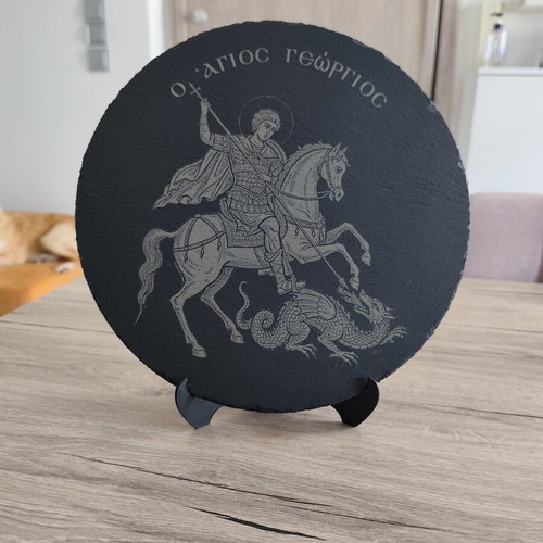 Laser Engraved Saint George Slate Plaque new