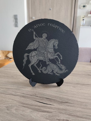 Laser Engraved Saint George Slate Plaque new
