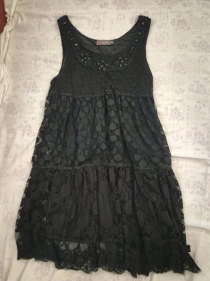 Cherry short dress black sizes S-M like new