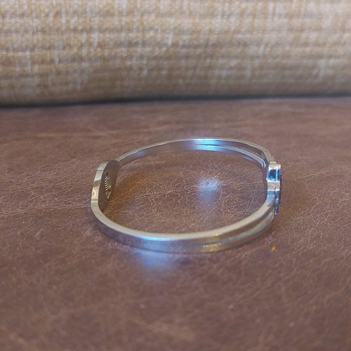 Silver cuff bracelet with star and rhinestones like new