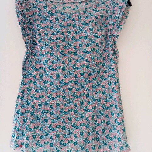 Cotton printed blouse with zipper like new, size S