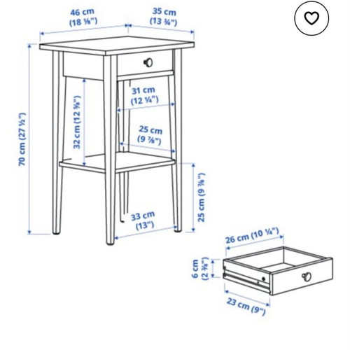 IKEA Hemnes nightstand with drawer, dark brown or red, set of 5