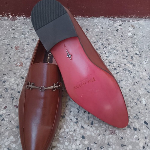 Cesare Paciotti Horsebit leather loafer size 41 new, cognac brown