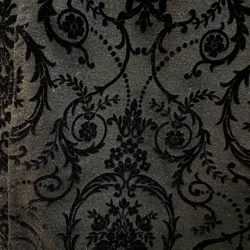 Gothic mini skirt like new, velvet embossed patterns, black