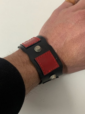 Leather punk handmade bracelet used