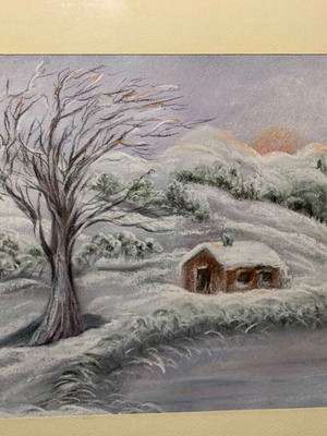Painting used by Greek painter, frame size 37.5x52.5 cm